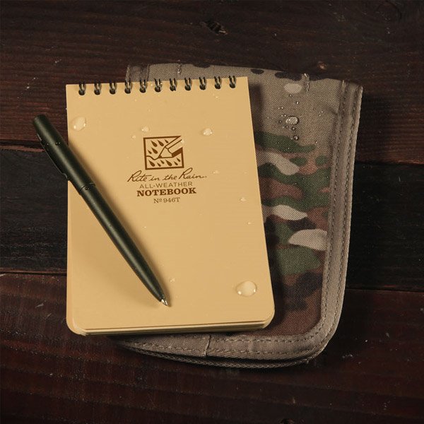 Kit carnet à spirale supérieure 10 x 15 cm Rite In The Rain stylo et housse Cordura