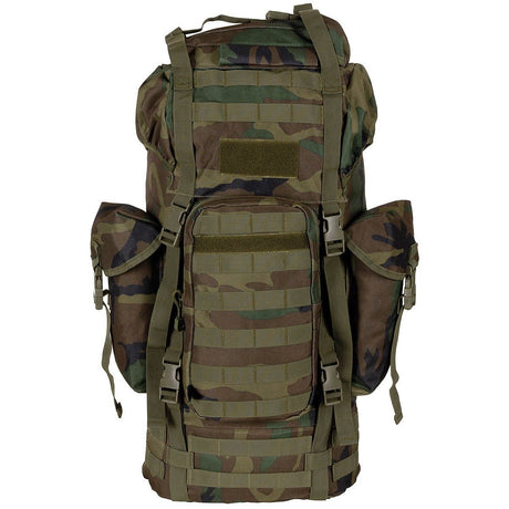 Sac à dos BW MOLLE 65L + Armature M95 CZ MFH - Woodland - Welkit.com