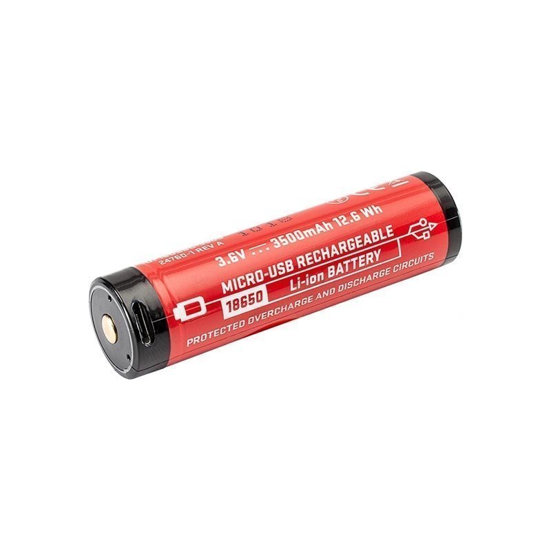 Batterie rechargeable Surefire 18650B lithium-ion 3,5 Ah à recharge micro-USB