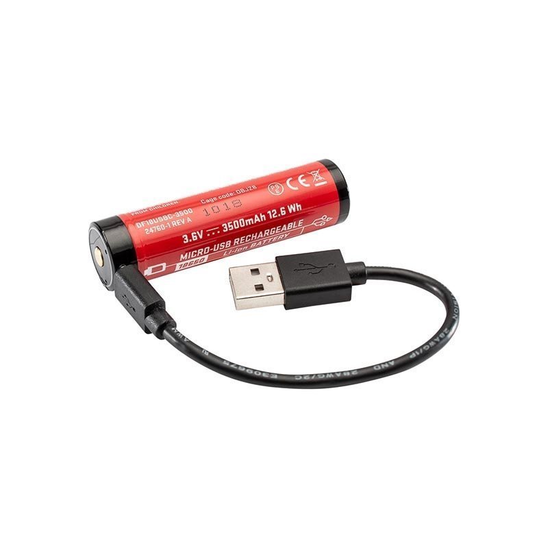 Batterie rechargeable Surefire 18650B lithium-ion 3,5 Ah à recharge micro-USB