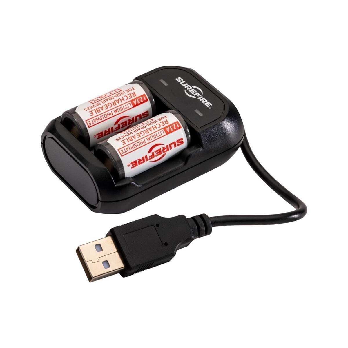 Pack de 2 batteries rechargeables Surefire LFP123A lithium-fer-phosphate 450 mAh