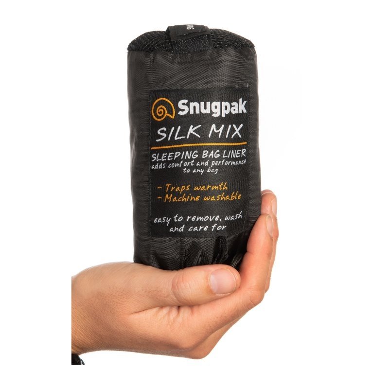 Drap de sac de couchage Snugpak en soie mélangée 210 cm 140 g avec housse de stockage