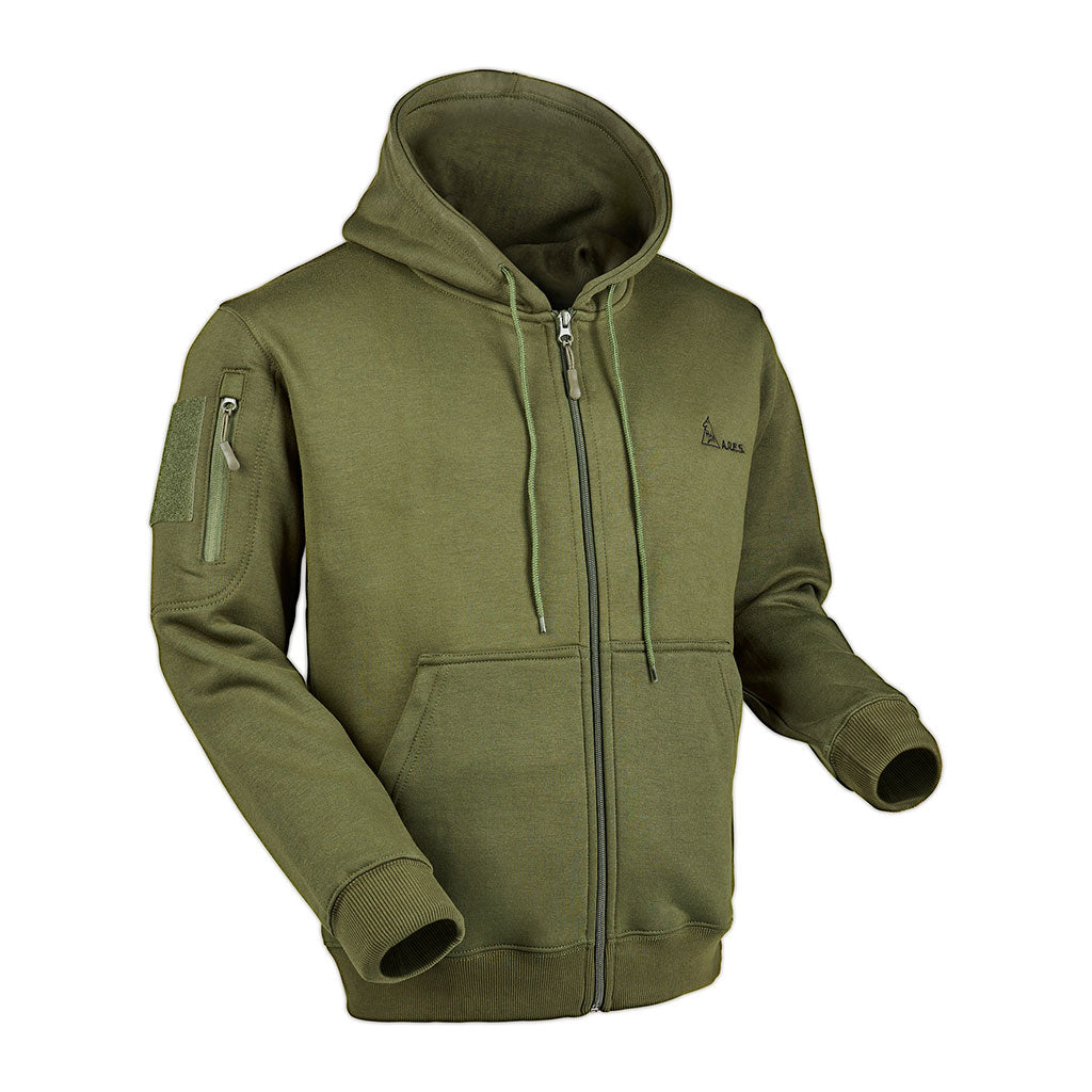 Sweat à capuche Ares polycoton 350 g/m² brodé FRENCH ARMY poche à glissière