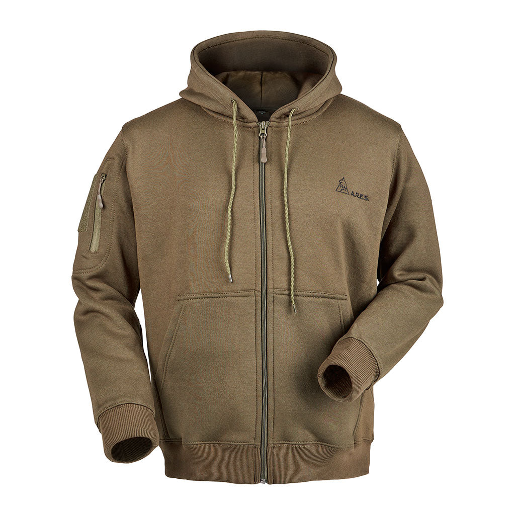Sweat à capuche Ares polycoton 350 g/m² brodé FRENCH ARMY poche à glissière