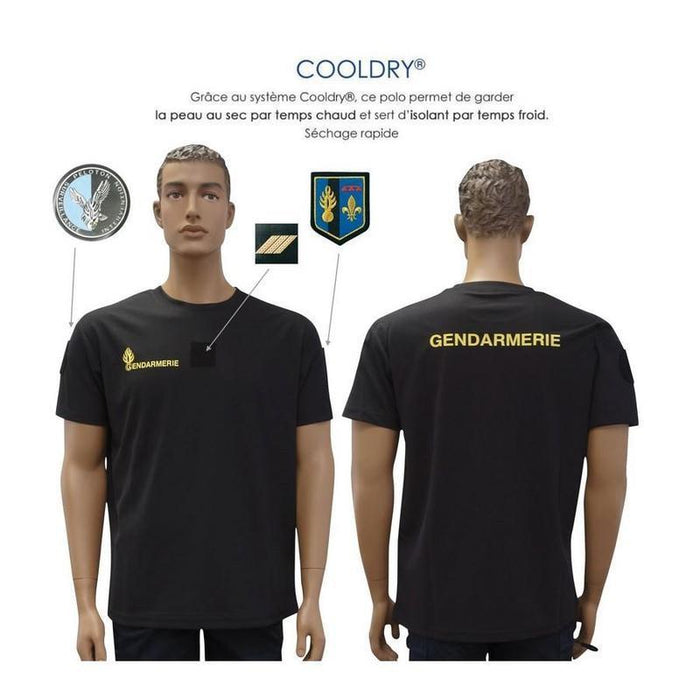 T-shirt Gendarmerie COOLDRY GENDARMERIE DÉPARTEMENTALE Patrol Equipement - Noir - S - Welkit.com - 3662950101168 - 2