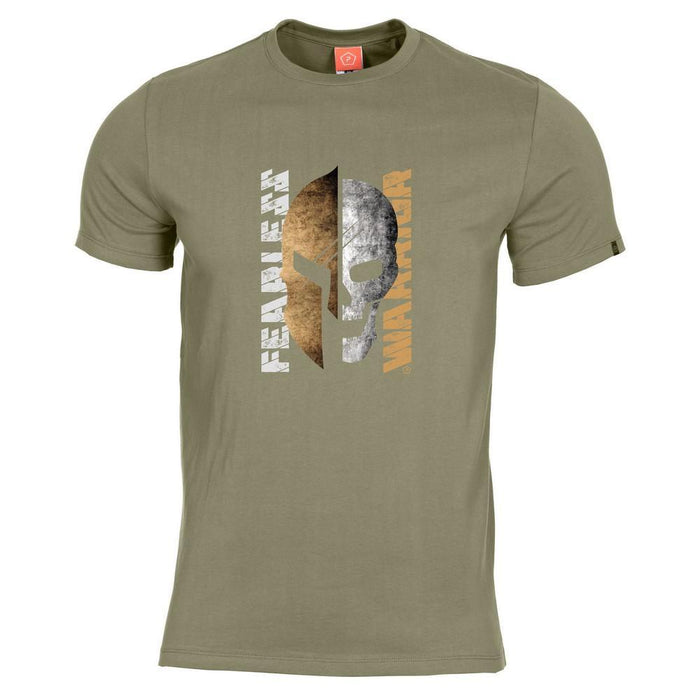 T-shirt imprimé FEARLESS Pentagon - Vert olive - S - Welkit.com - 5207153265361 - 2