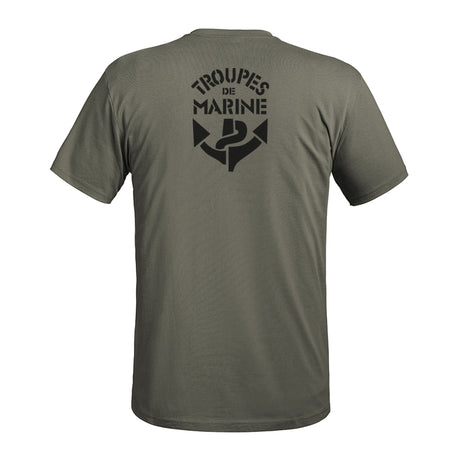 T - shirt imprimé TROUPES DE MARINE A10 Equipment - Vert Olive - Welkit.com