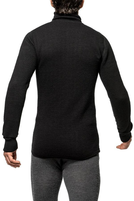 T - shirt thermorégulateur hiver ULLFROTTÉ ZIP TURTLENECK 400 Woolpower - Noir - Welkit.com