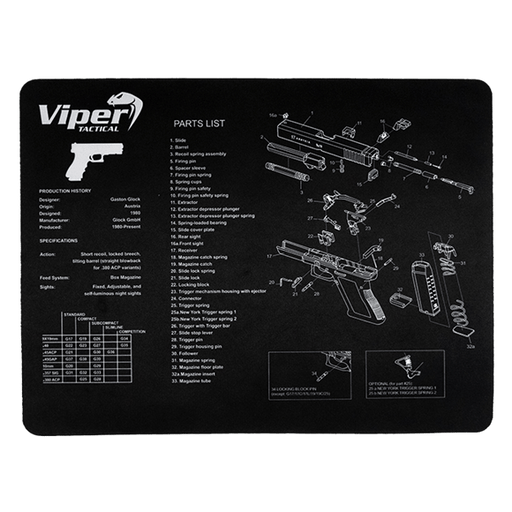 Tapis de démontage GLOCK PISTOL MAT Viper Tactical - Noir - - Welkit.com - 3662950024689 - 1