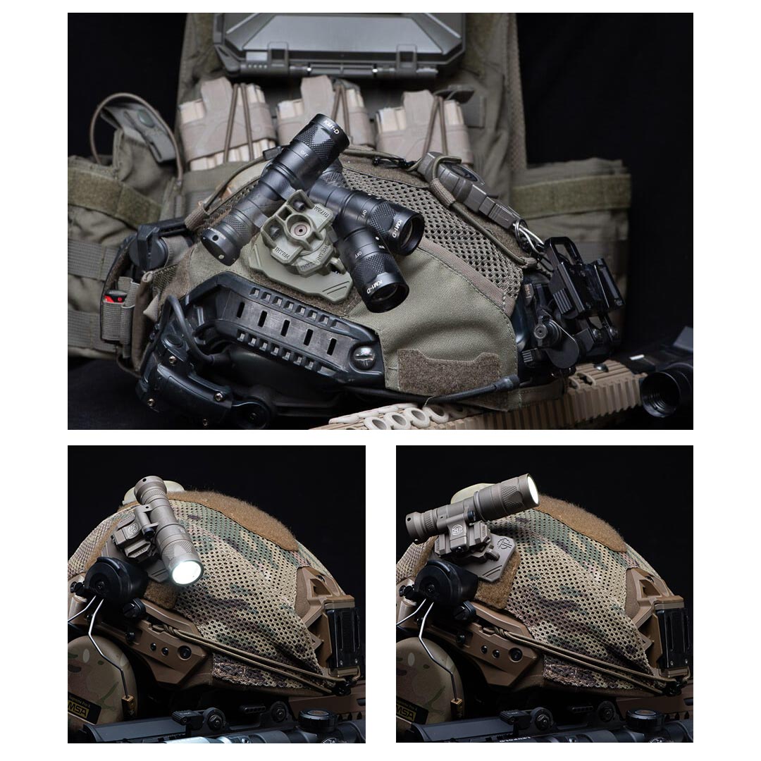 Support de lampe pour casque Thyrm VariArc-VS avec montage Picatinny et montage Scout fournis
