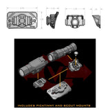 Support de lampe pour casque Thyrm VariArc-VS avec montage Picatinny et montage Scout fournis