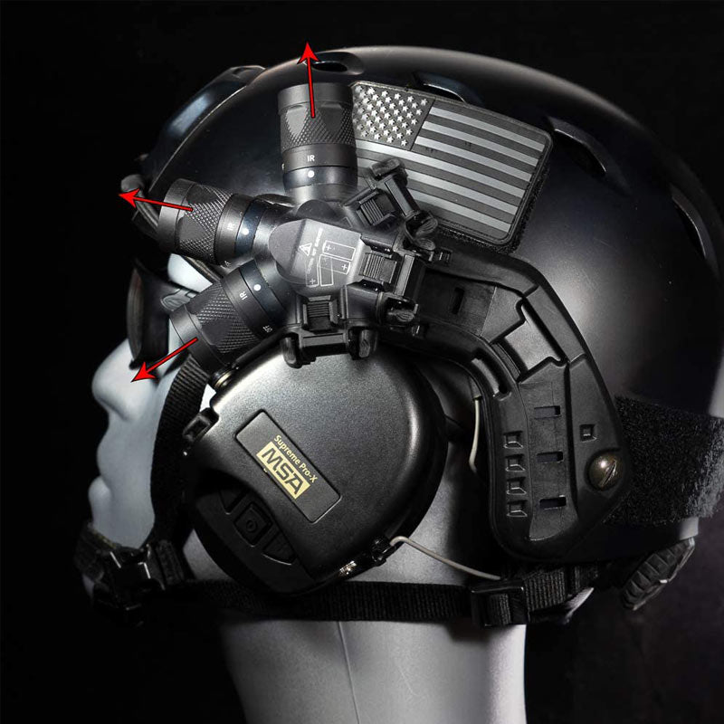 Support de lampe pour casque Thyrm VariArc à rail Picatinny 1913 rotation sur 360 degrés
