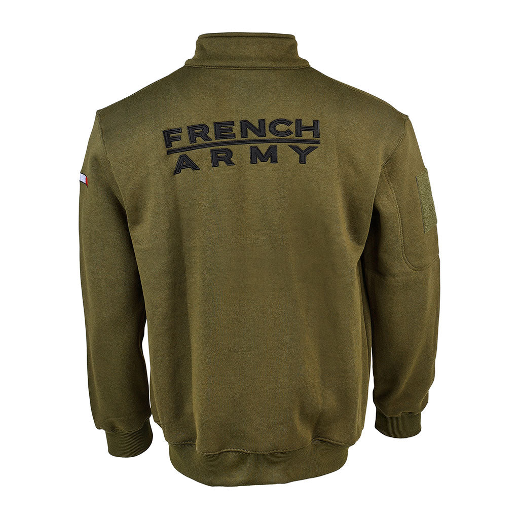 Sweat à glissière Ares French Army polycoton 350 g/m² brodé dos et drapeau manche