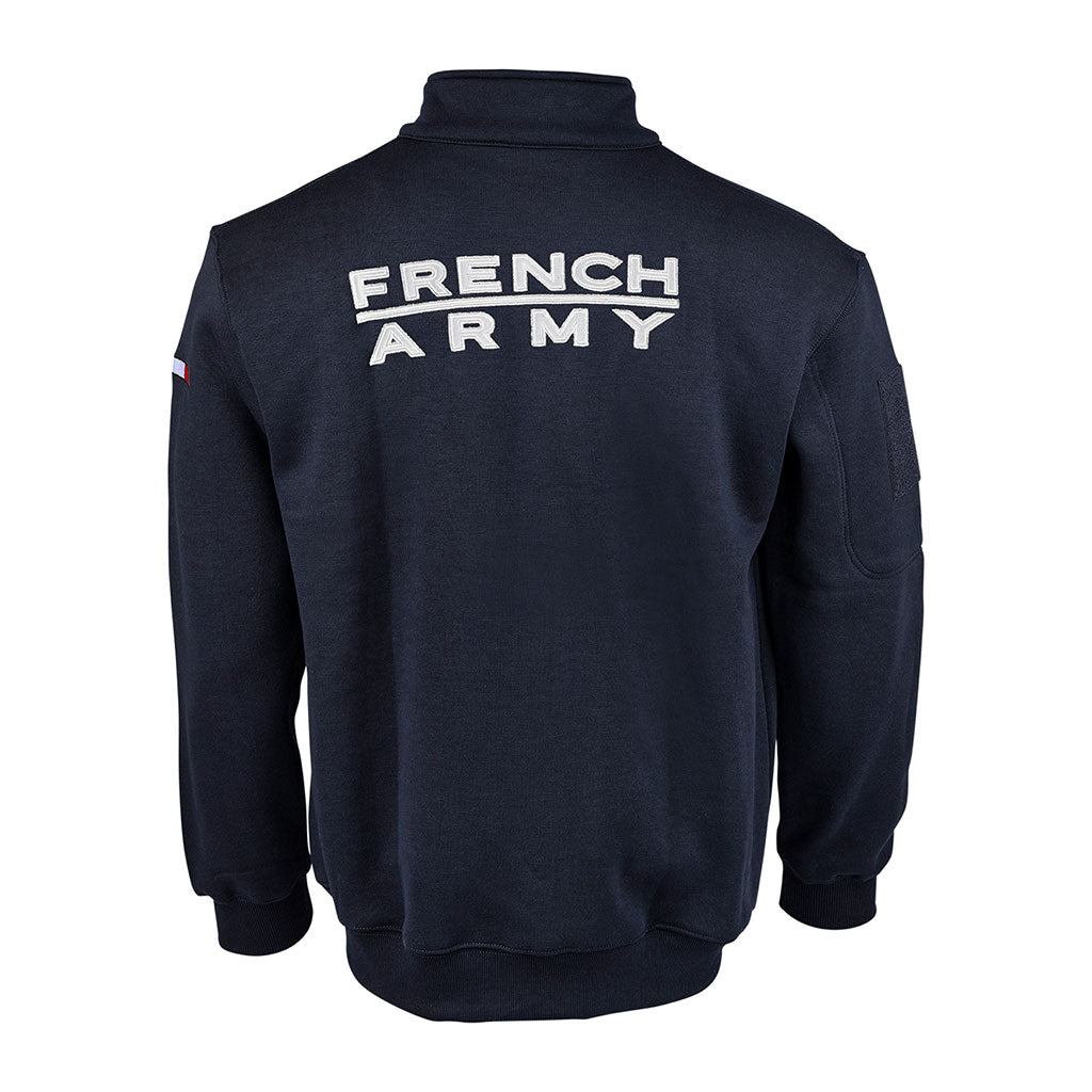 Sweat à glissière Ares French Army polycoton 350 g/m² brodé dos et drapeau manche
