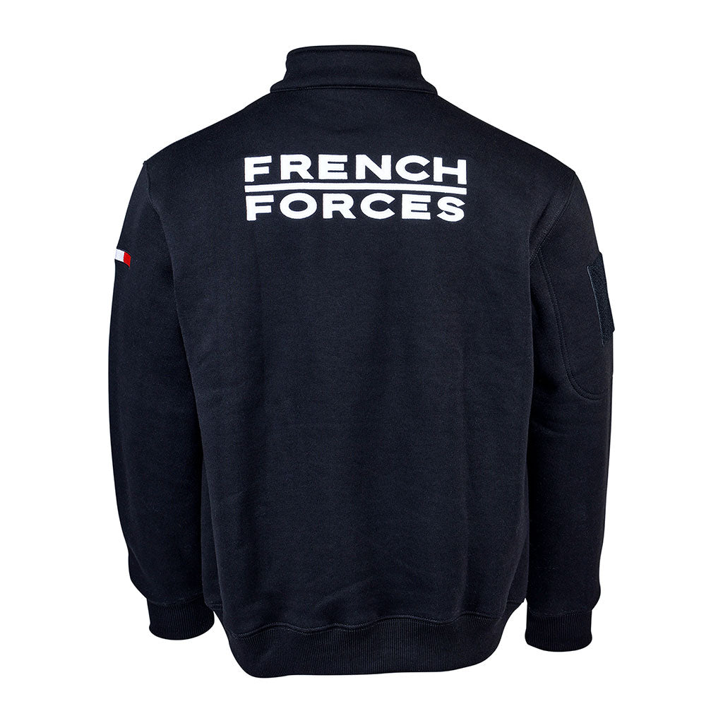 Sweat à glissière Ares French Forces polycoton 350 g/m² broderie dorsale et drapeau