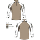Chemise de combat UBAS Vigilant manches miniripstop polycoton 50/50 et coudes renforcés